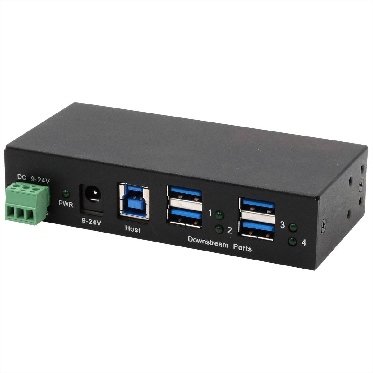 EXSYS EX-11244HMS 4 Port USB 3.2 Gen 1 HUB Din-Rail Kit und Wand VIA VL813 Chipset Hubs USB Hub