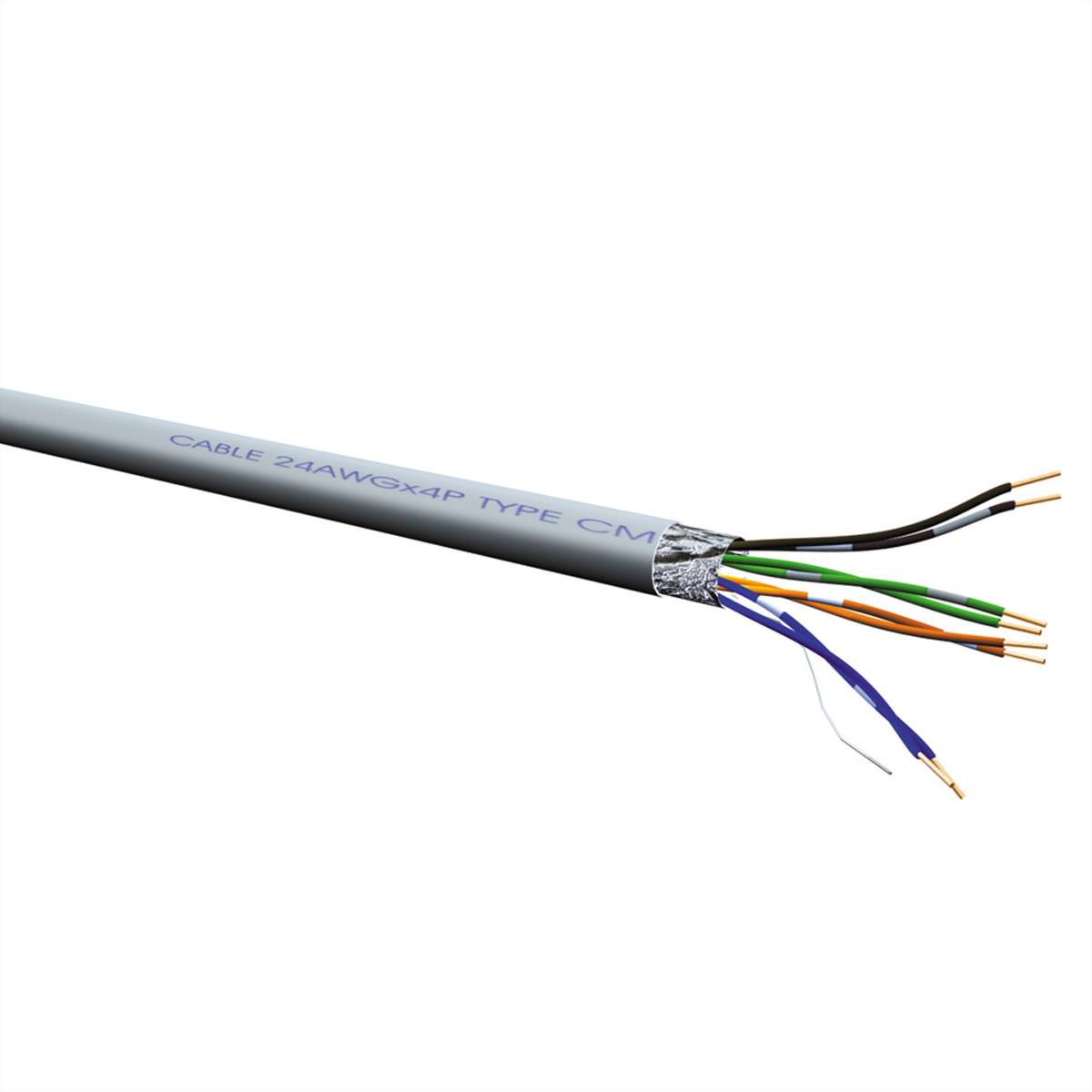 VALUE FTP Kabel Cat.5e (Class D), Massivdraht, Eca, grau, 300 m Twisted Pair Installationskabel