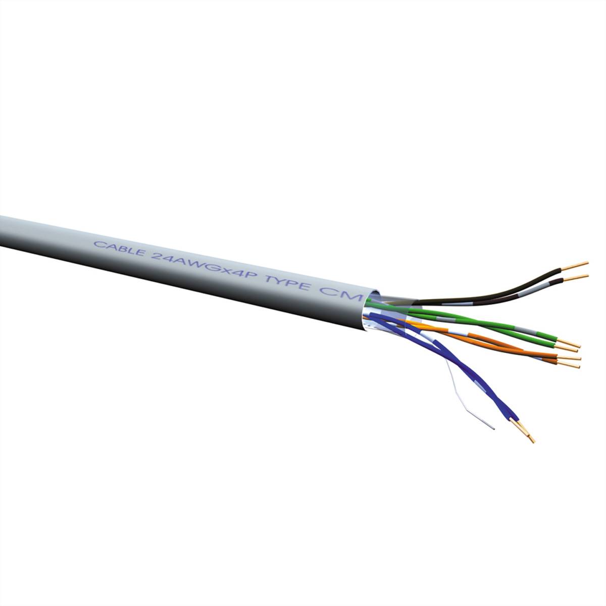 VALUE UTP Kabel Cat.5e (Class D), Massivdraht, Eca, grau, 300 m Twisted Pair Installationskabel