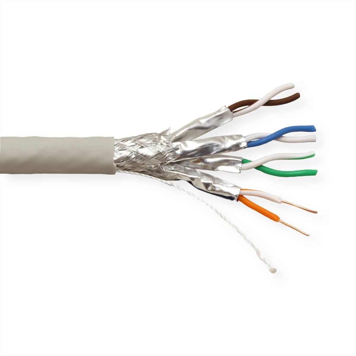 VALUE S/FTP Kabel, Cat.7 (Class F), Massivdraht, Dca, 100 m Twisted Pair Kabel Installationskabel