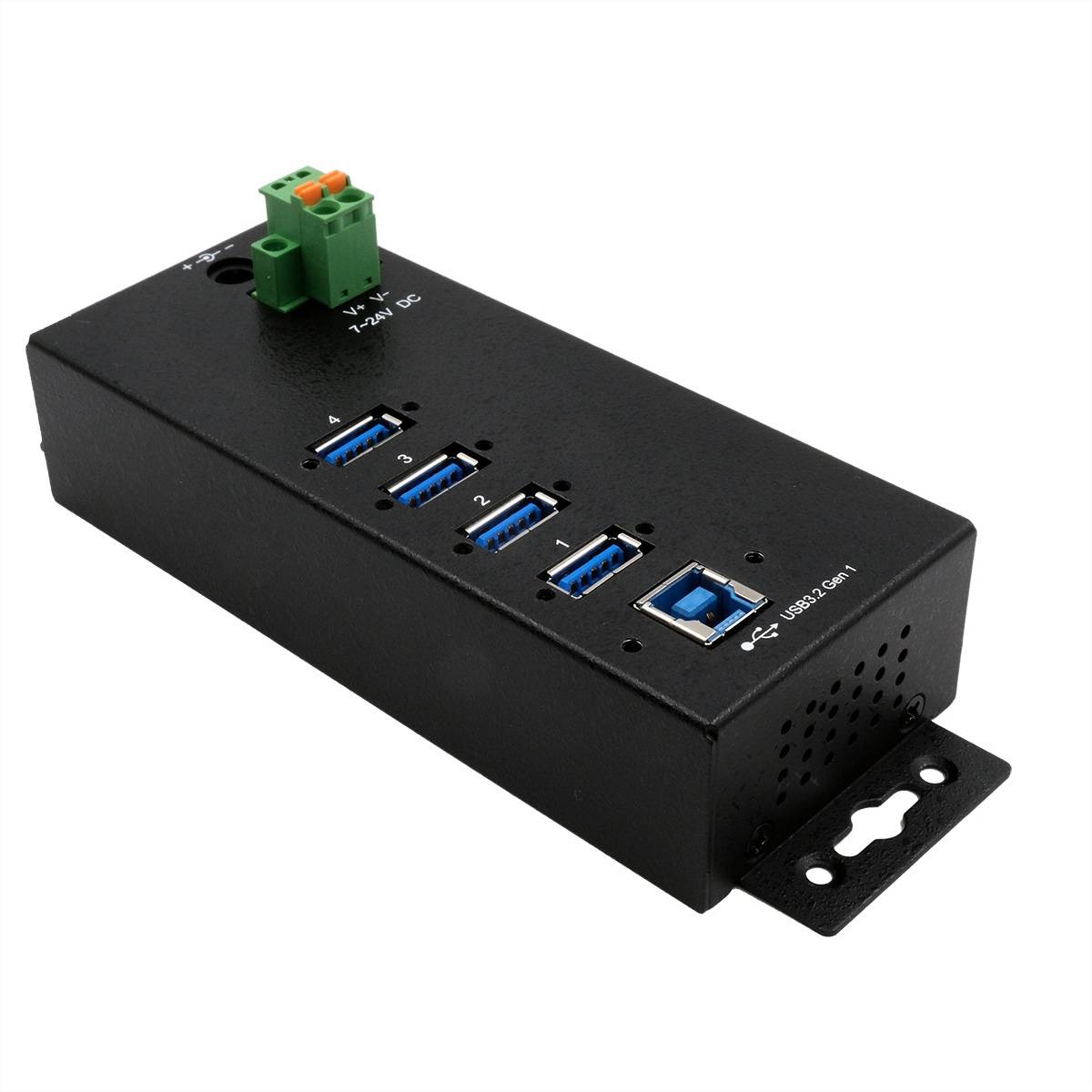 EXSYS EX-1186HMVS-2 4 Port USB 3.2 Gen 1 HUB mit 15KV ESD Überspannungs-Schutz Eingabe / Ausgabe