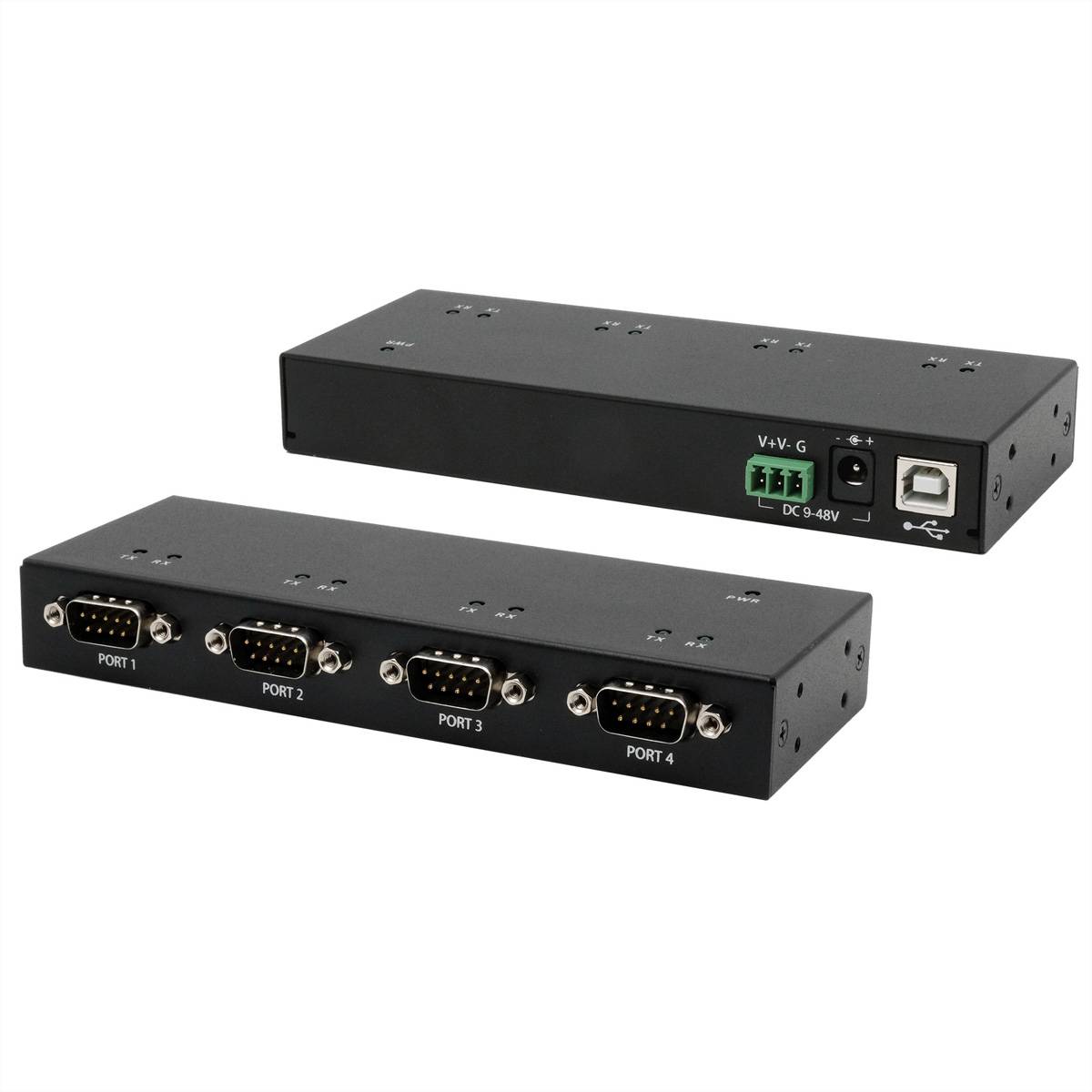 EXSYS EX-13074HM USB 2.0 zu 4 x Seriell RS-232 Ports Metallgehäuse FTDI Chip-Set Adapter, Konverter
