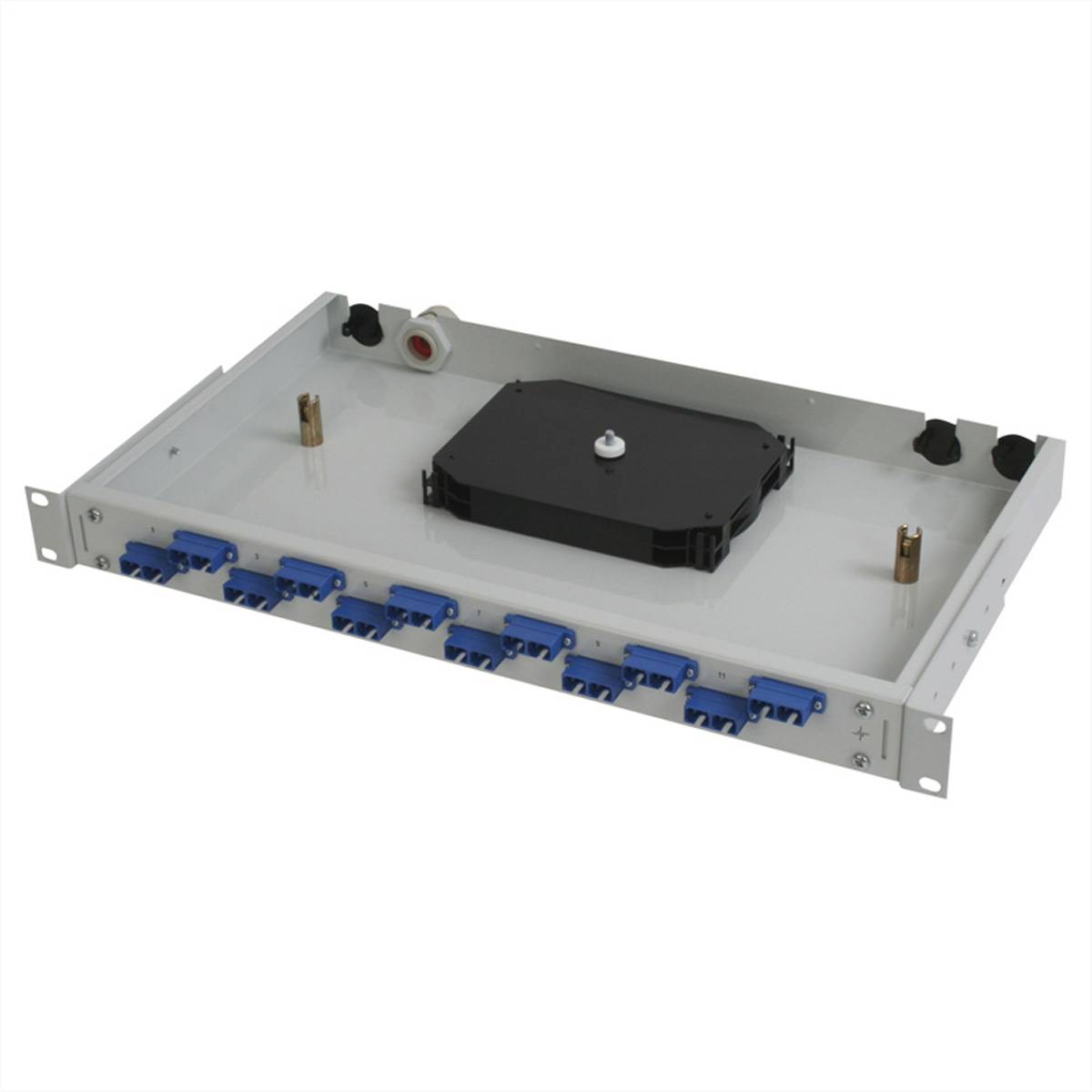TELEGÄRTNER 19-LWL-Gehäuse 1 HE, 12x SC-Duplex Anschlusstechnik FO Patchpanel LWL