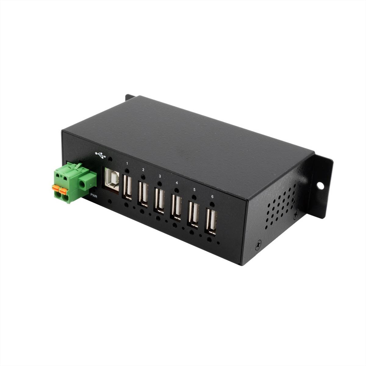 EXSYS EX-1596HMVS 6 Port USB 2.0 Metall HUB mit 15KV ESD Überspannungs-Schutz (Din-Rail) Hubs USB