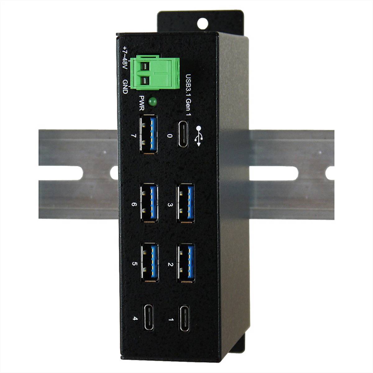 EXSYS EX-1196HMS 7 Port USB 3.2 Gen1 HUB C-Buchse, 15KV ESD Surge Protection Eingabe / Ausgabe und