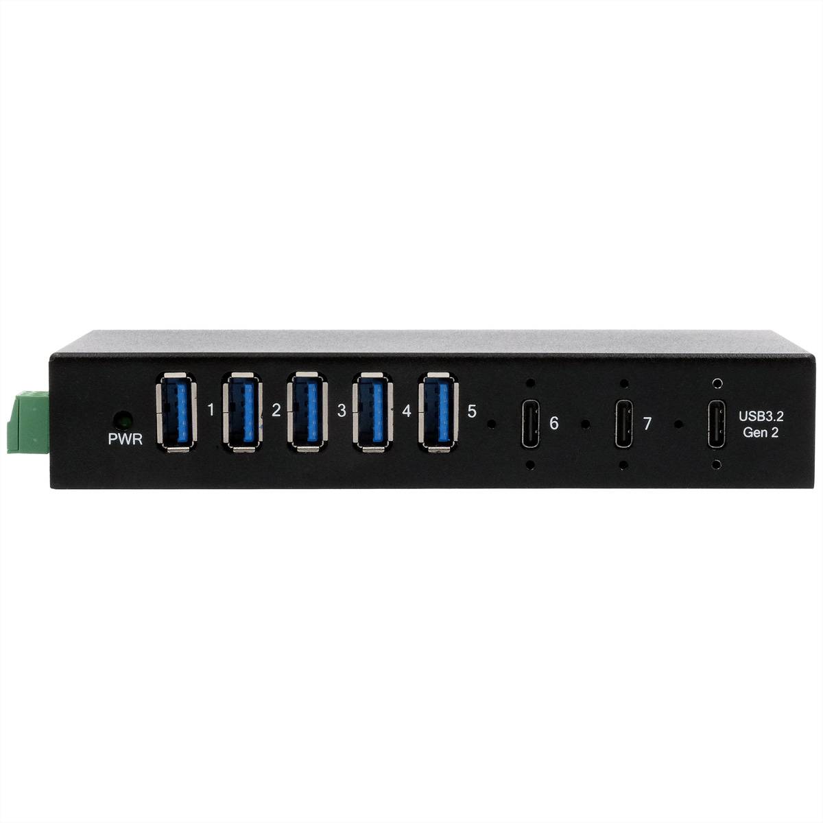 EXSYS EX-12297HMS 7 Port USB 3.2 Gen 2x1 Metall HUB, mit 2x USB-C und 5x USB-A 3.2 Gen 1 Ports Hubs