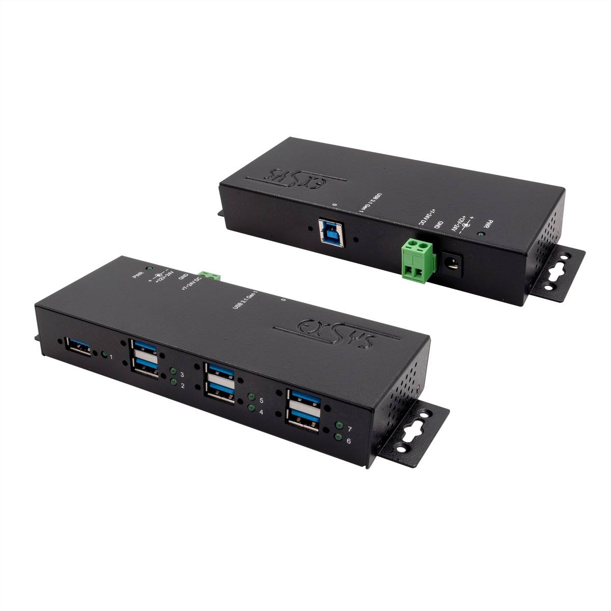 EXSYS EX-1189HMVS-3 7 Port USB 3.2 Gen1 HUB Eingabe / Ausgabe Dockingstations und Hubs