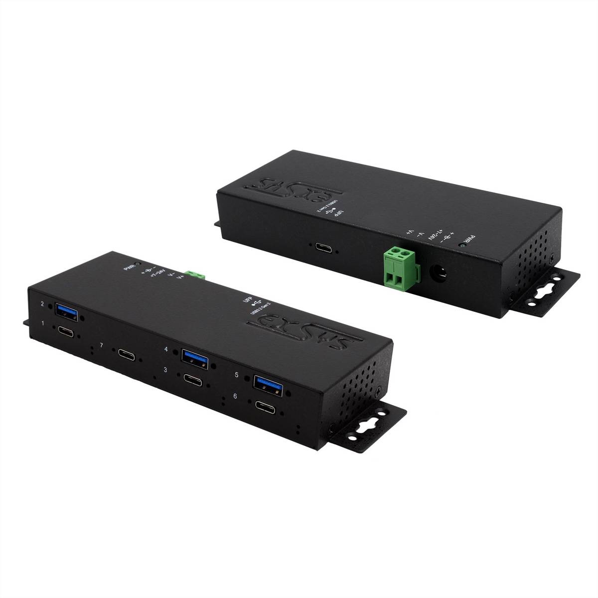 EXSYS EX-1237HMVS 7 Port USB 3.2 Gen2 Hub mit 4 x USB-C und 3 x USB-A Anschluss Hubs USB Hub
