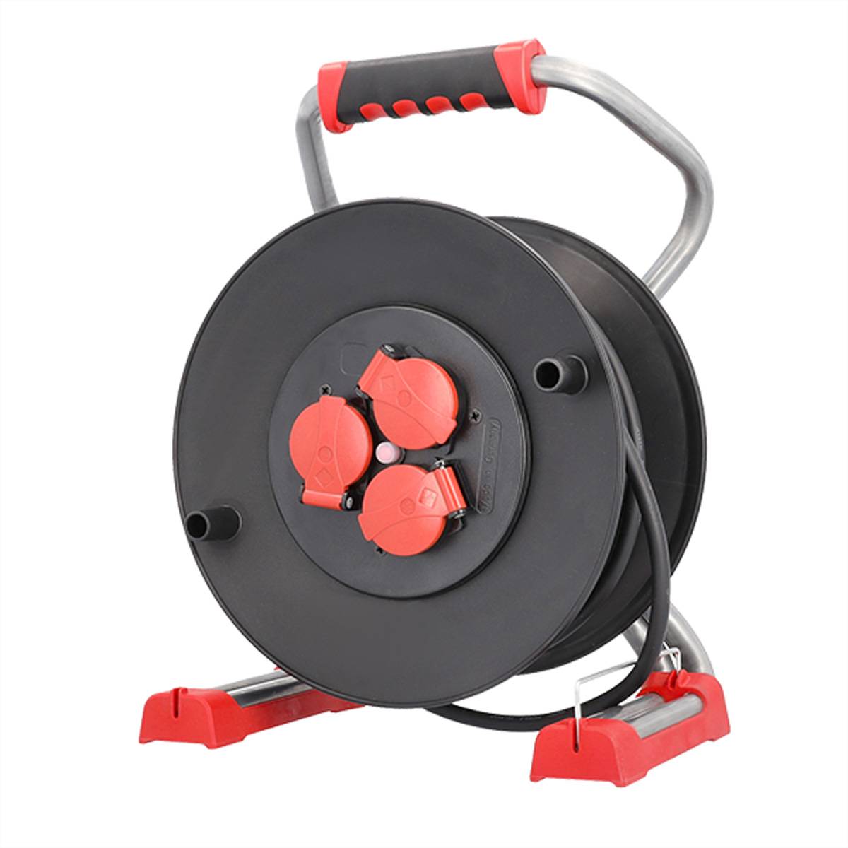 BACHMANN Profi-Kabeltrommel 3xCEE7/3 H07RN-F 3G1,5mm² 40,0m CEE7/7 Steckdosenleisten Kabeltrommel