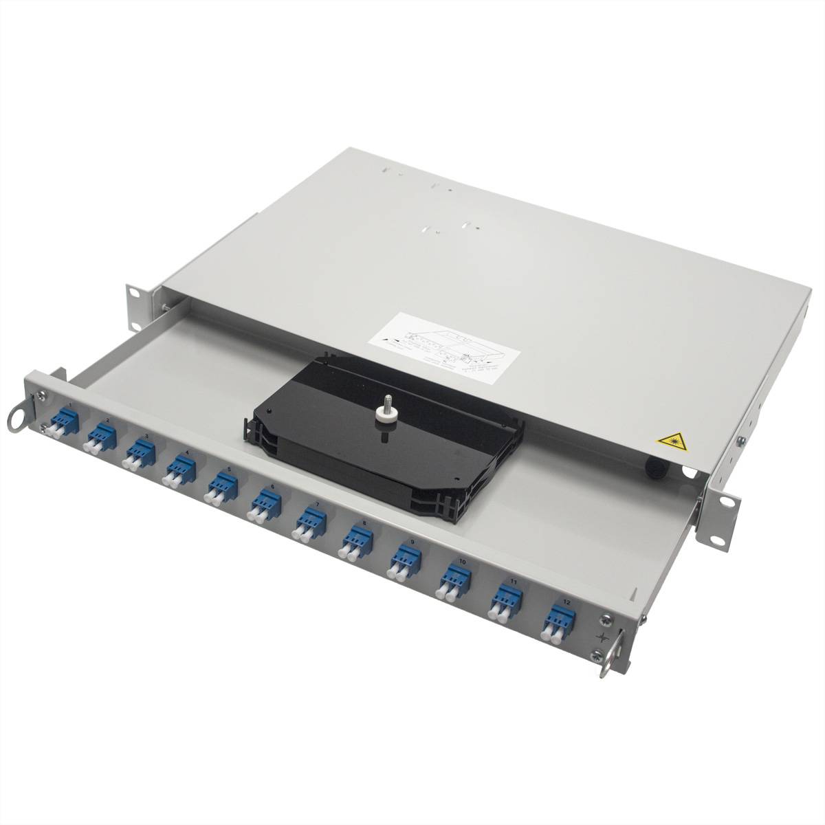 TELEGÄRTNER 19 LWL-RANGIERVERT.PROFI 1HE, m. 24xLC-Duplex Kupplung Metall/türkis Anschlusstechnik