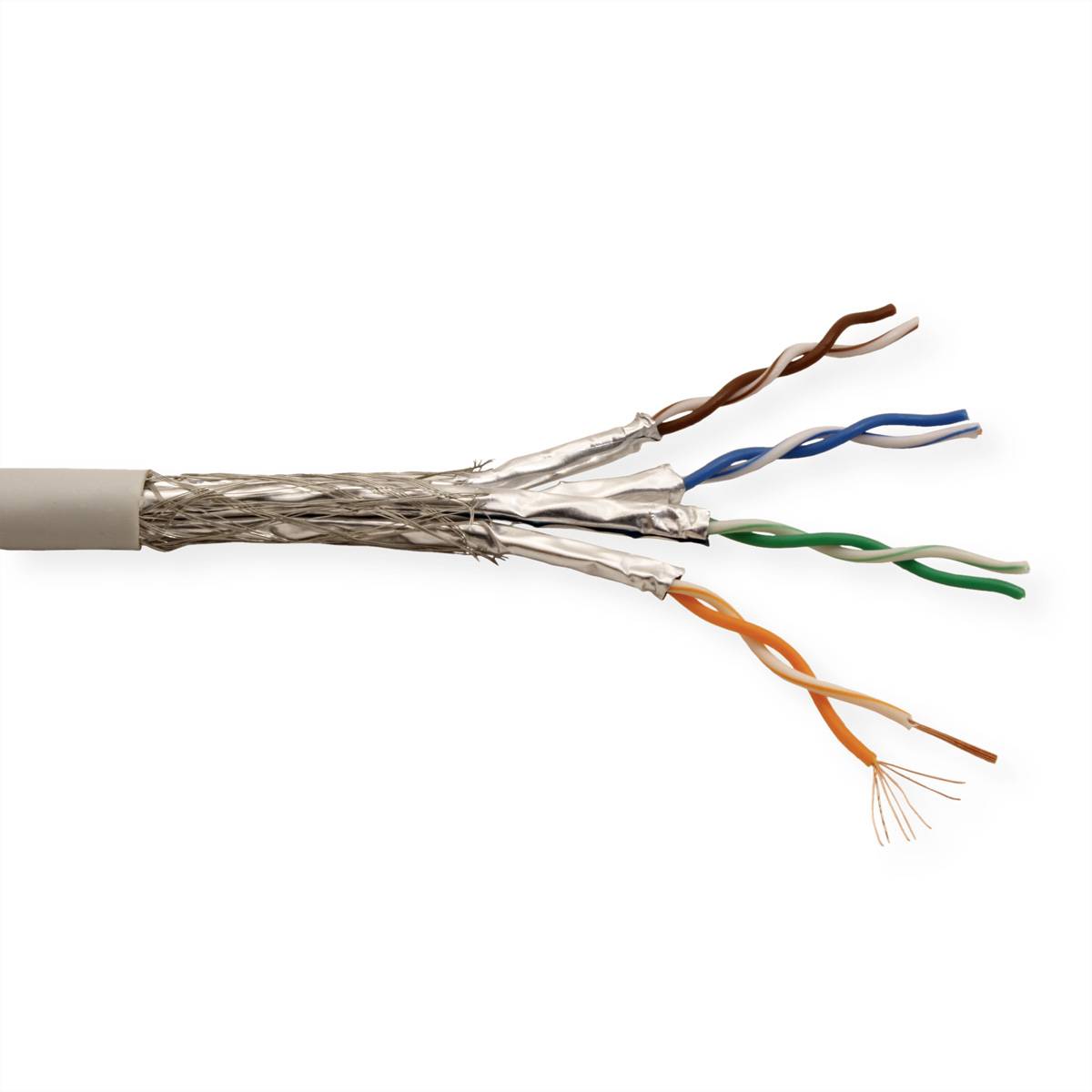 ROLINE S/FTP Kabel, Cat.6A (Class EA), Litze, 300 m Twisted Pair Kabel Rohkabel