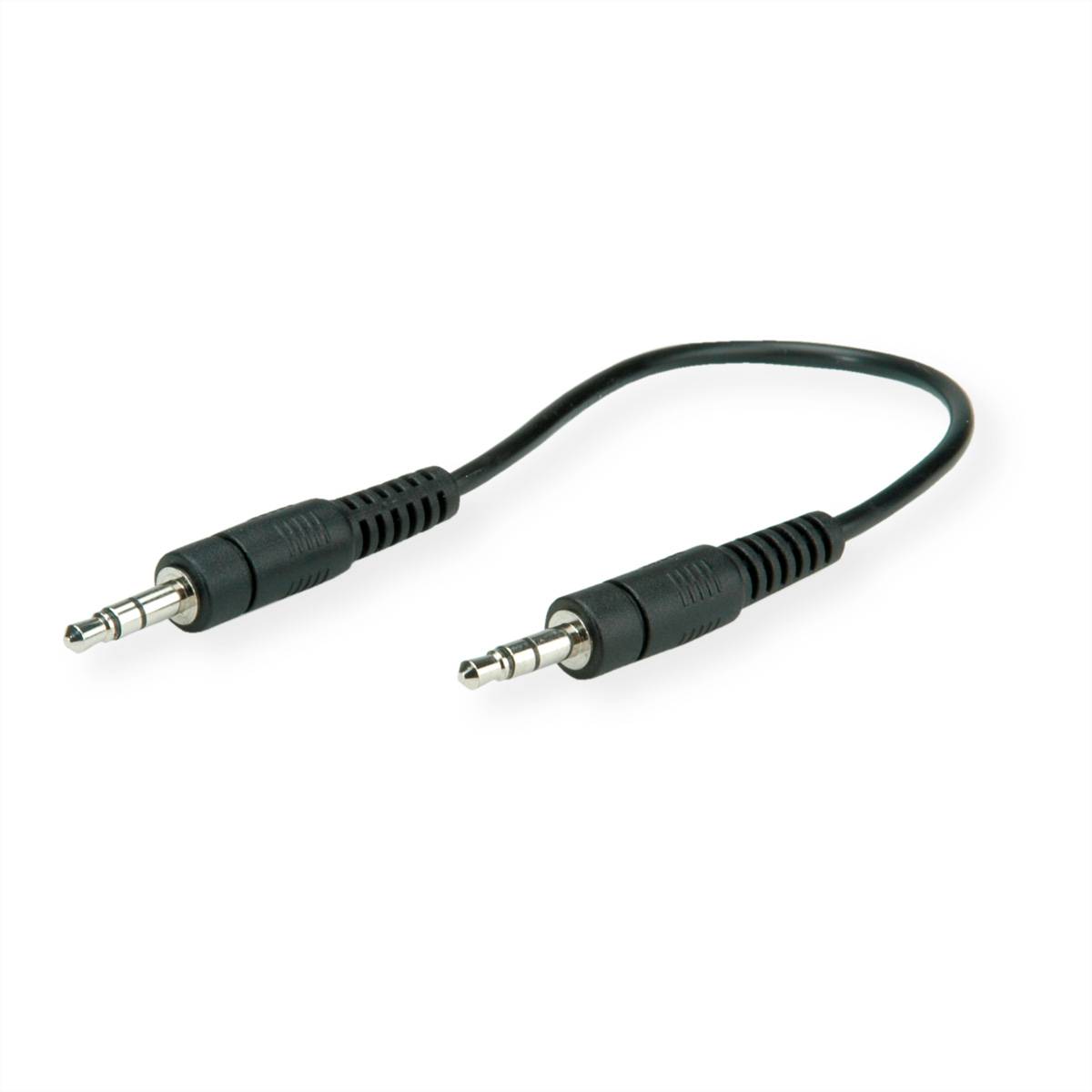 ROLINE 3,5mm Verbindungskabel ST / ST, 0,2 m Kabel Audio- / Videokabel diverse
