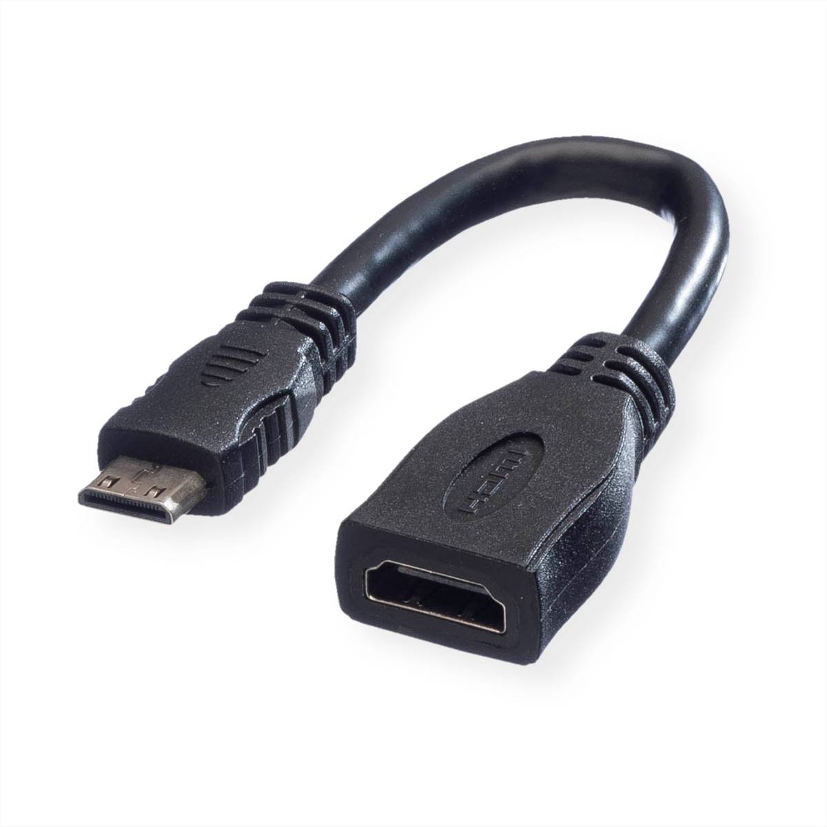 VALUE HDMI High Speed Kabel mit Ethernet, BU - Mini ST, 0,15 m