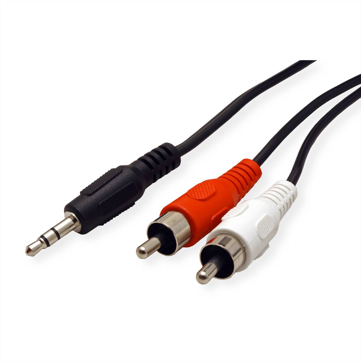 ROLINE 3,5mm (ST)-zu-Cinch (2x ST) Kabel, 10m Kabel Audio- / Videokabel diverse