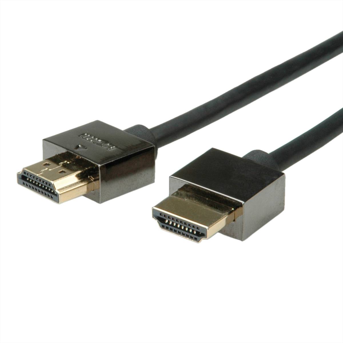 ROLINE Notebook HDMI High Speed Kabel mit Ethernet, schwarz, 1,5 m