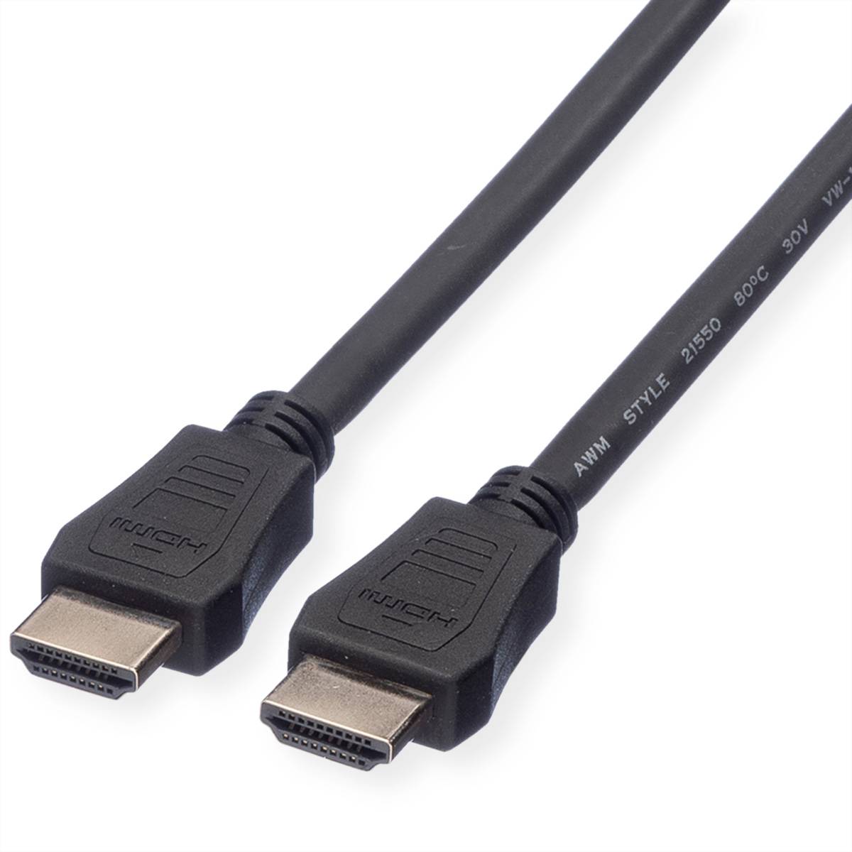 VALUE HDMI High Speed Kabel mit Ethernet, LSOH, schwarz, 1 m mit Ethernet