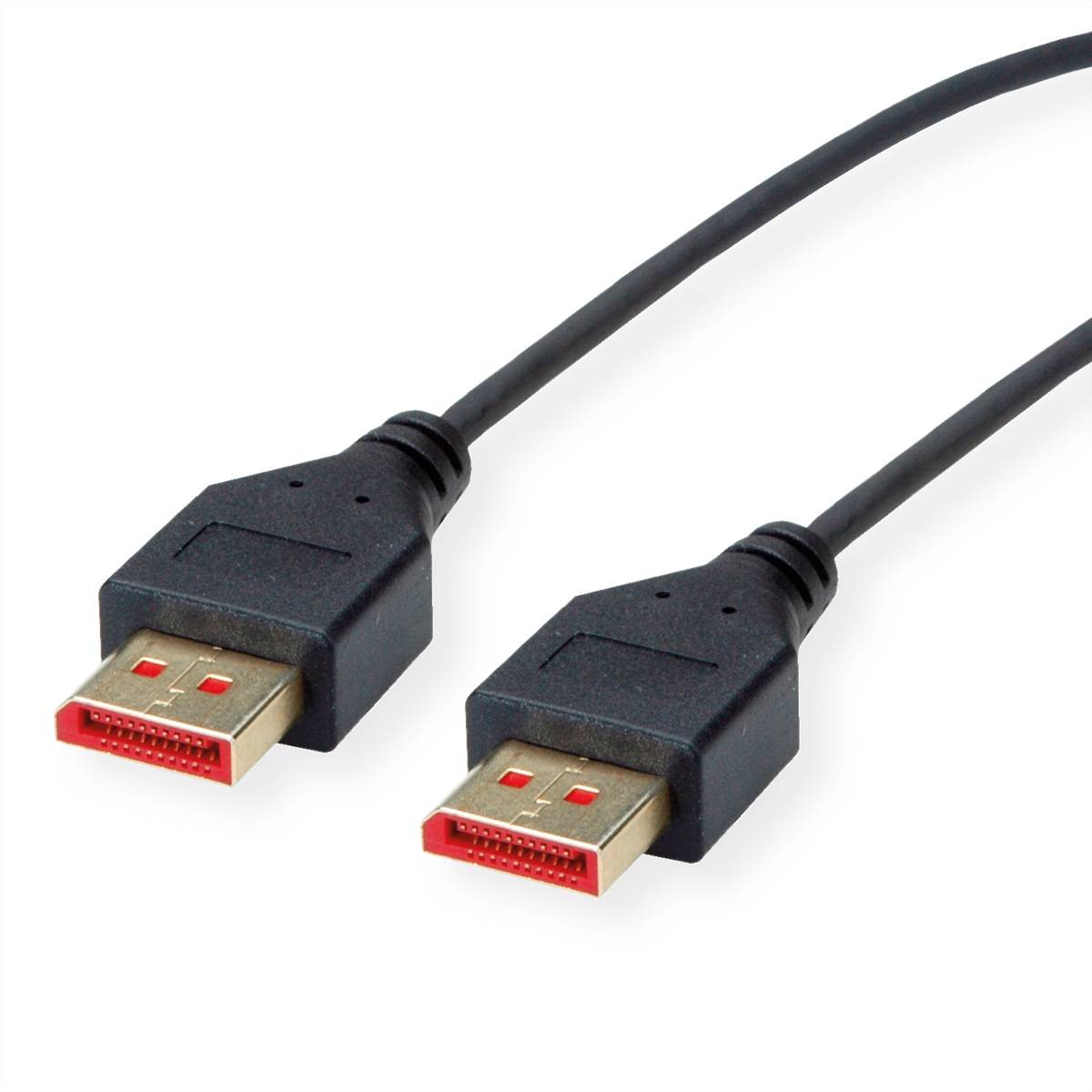 ROLINE DisplayPort Kabel, v1.4, DP ST - ST, SLIM, schwarz, 1,5 m Kabel