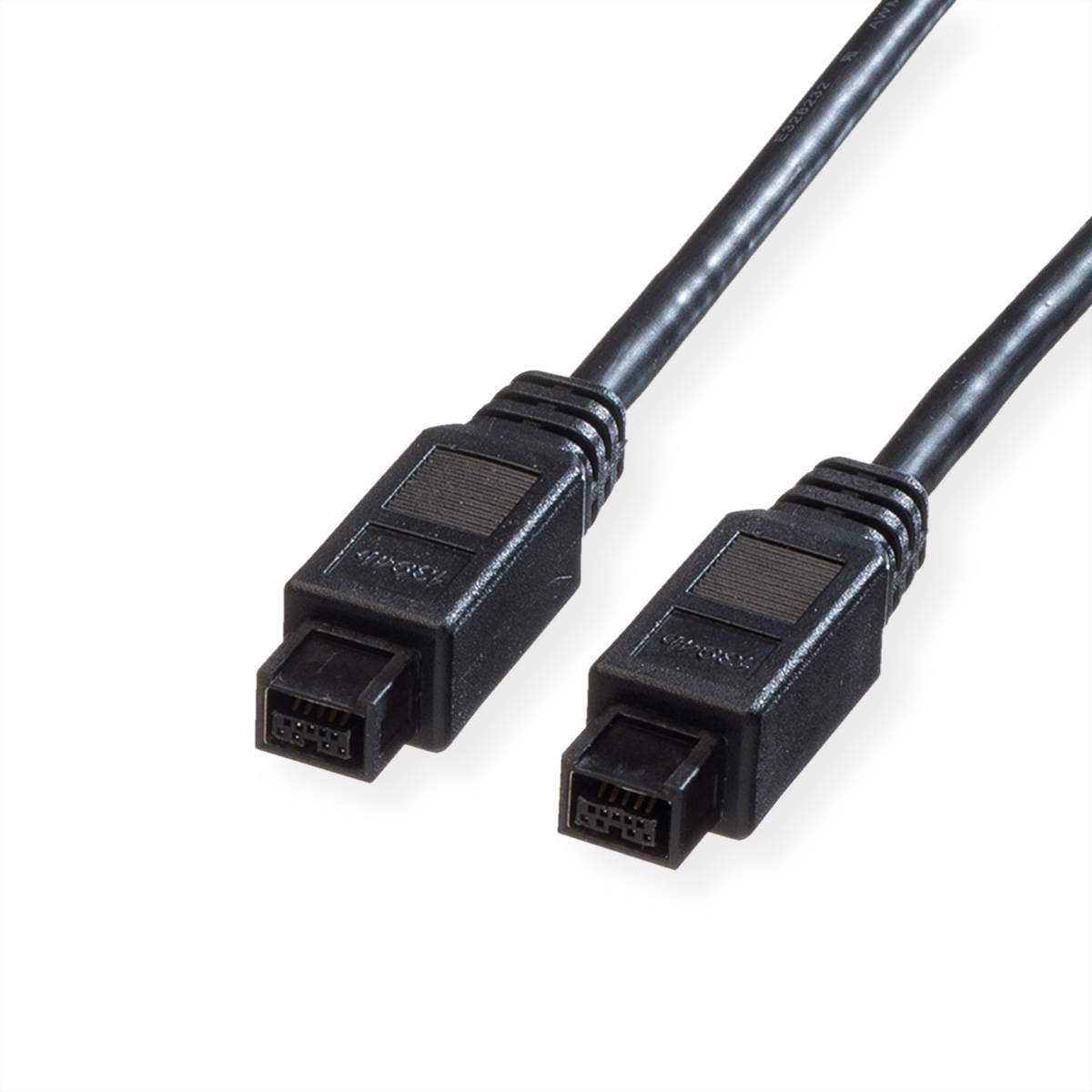ROLINE IEEE 1394b Kabel, 9/9polig, schwarz, 1,8 m Adapter / Konverter