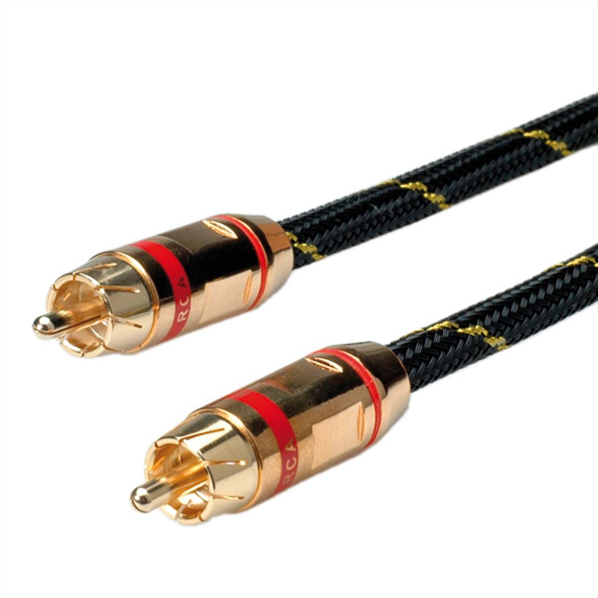 ROLINE GOLD Cinch-Verbindungskabel simplex ST/ST, Rot, 2,5 m Kabel Audio- / Videokabel diverse