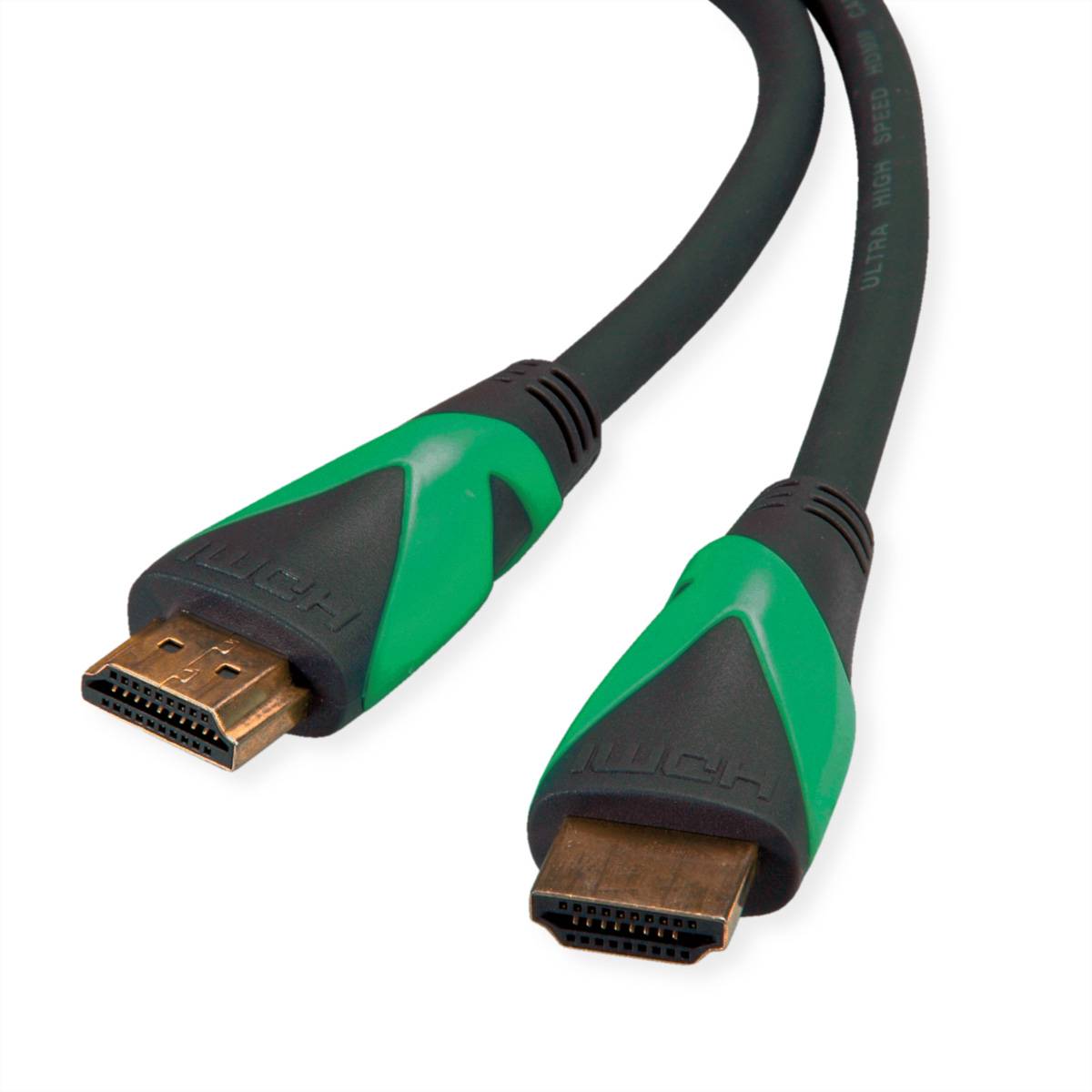 ROLINE GREEN ATC 8K HDMI Ultra HD Kabel mit Ethernet, ST/ST, schwarz, 2 m HD mit Ethernet