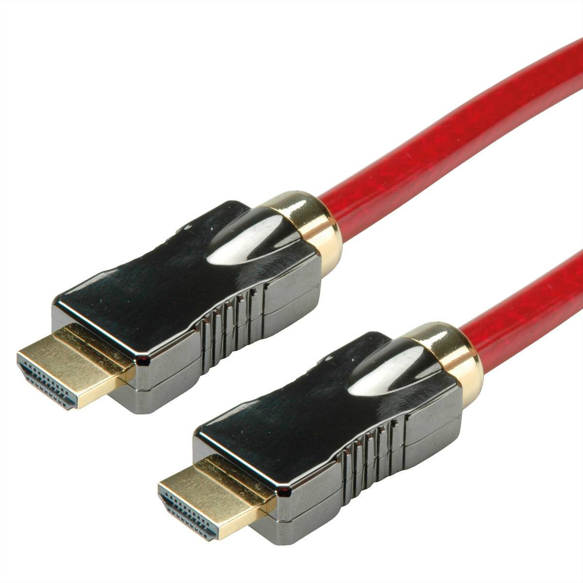 ROLINE 8K HDMI Ultra HD Kabel mit Ethernet, ST/ST, rot, 5 m