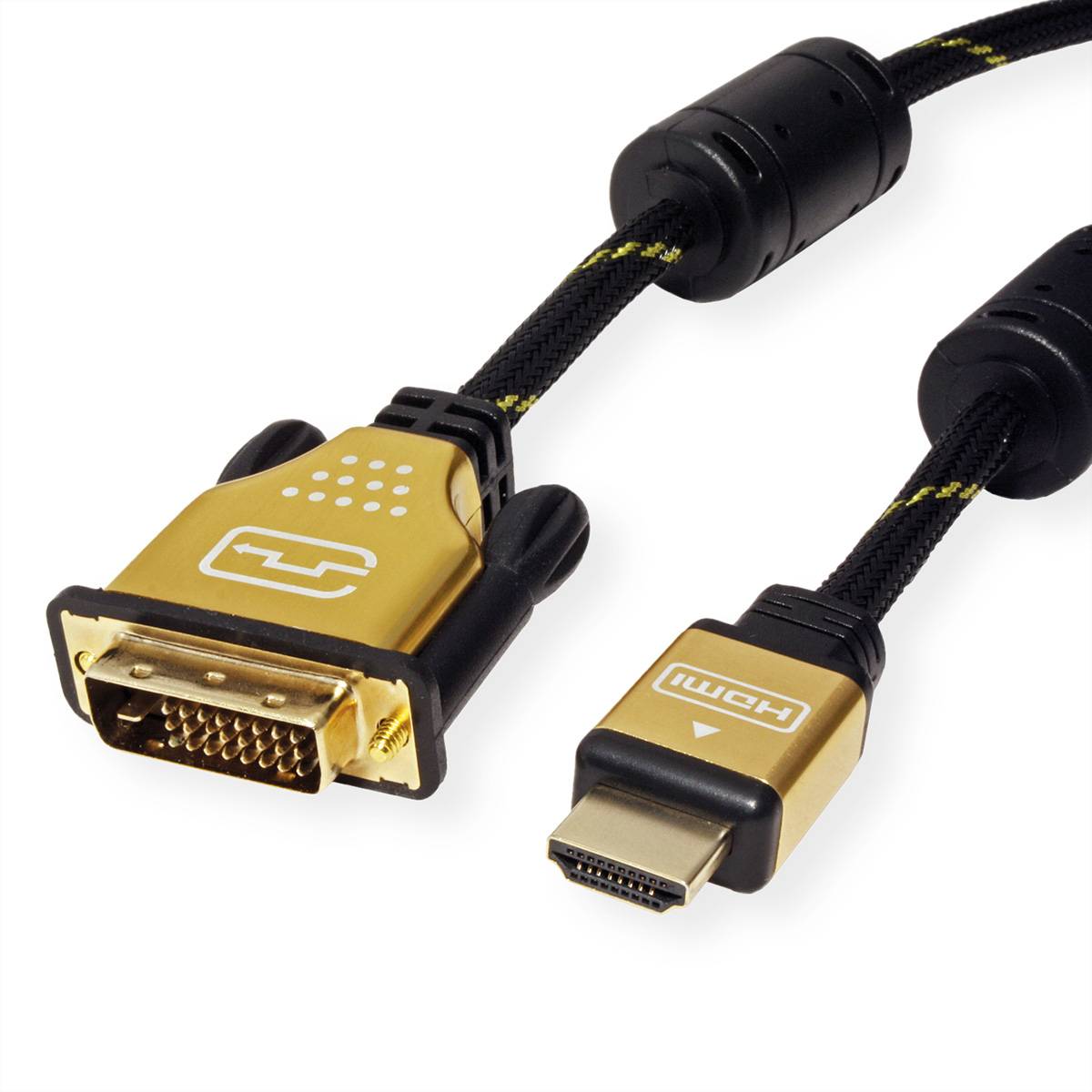 ROLINE GOLD Monitorkabel DVI (24+1) - HDMI, ST/ST, 5 m Adapter / Konverter