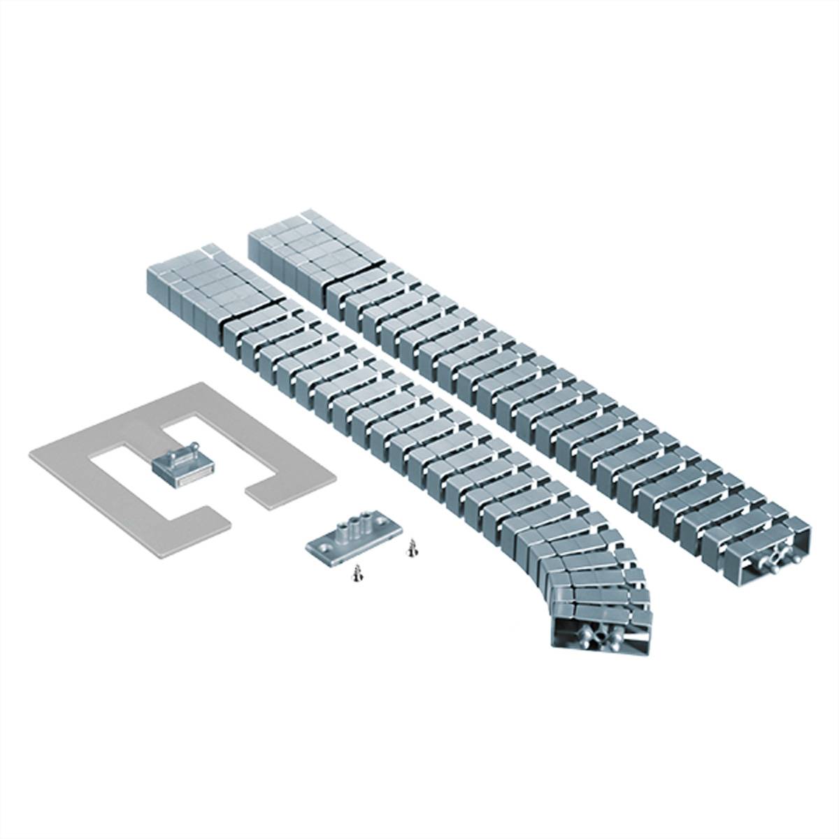 BACHMANN Kabelschlange FlexII Set silber Stromversorgung Kabelführungssystem