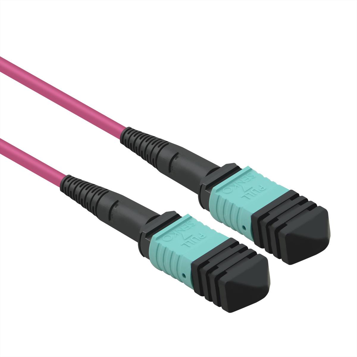 VALUE MPO-Trunk-Kabel 50/125µm OM4, MPO/MPO, TYPE A, violett, 15 m Fiber Optic Kabel MPO push-on)