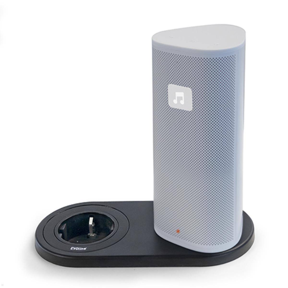 EVOline DisQ One Einbausteckdose mit induktiver Ladestation, schwarz