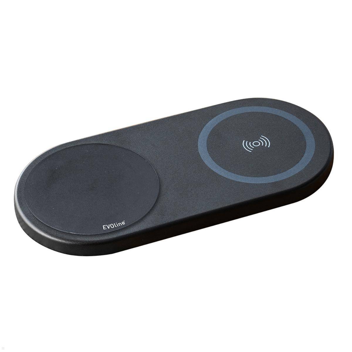 EVOline DisQ One USB-Charger A/C mit Deckel, induktive Ladestation, schwarz