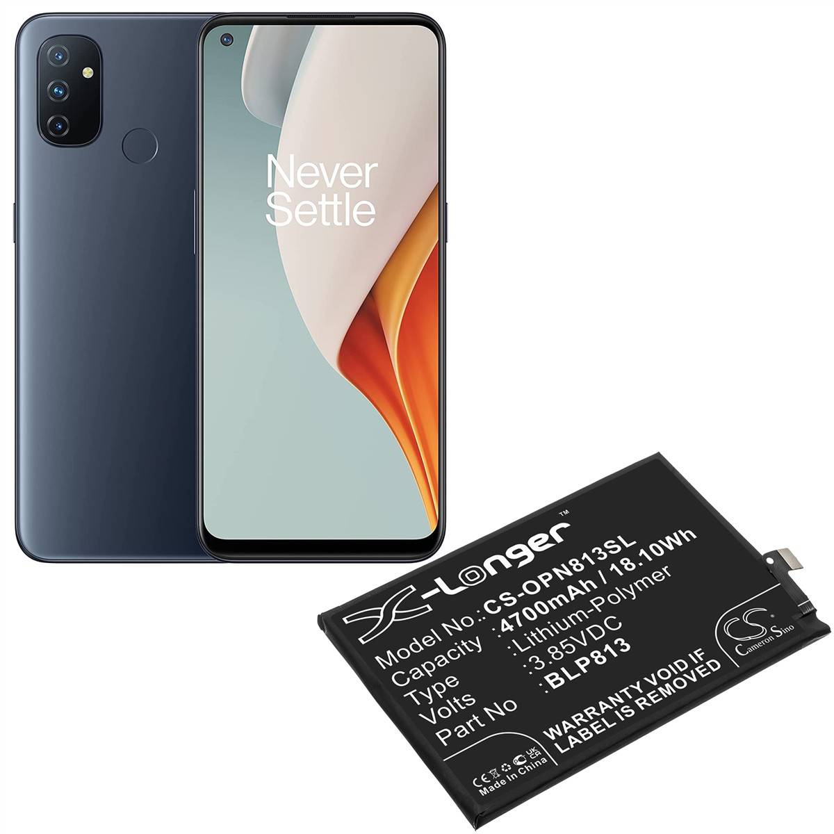 Ein Smartphone mit dem Text „Never Settle