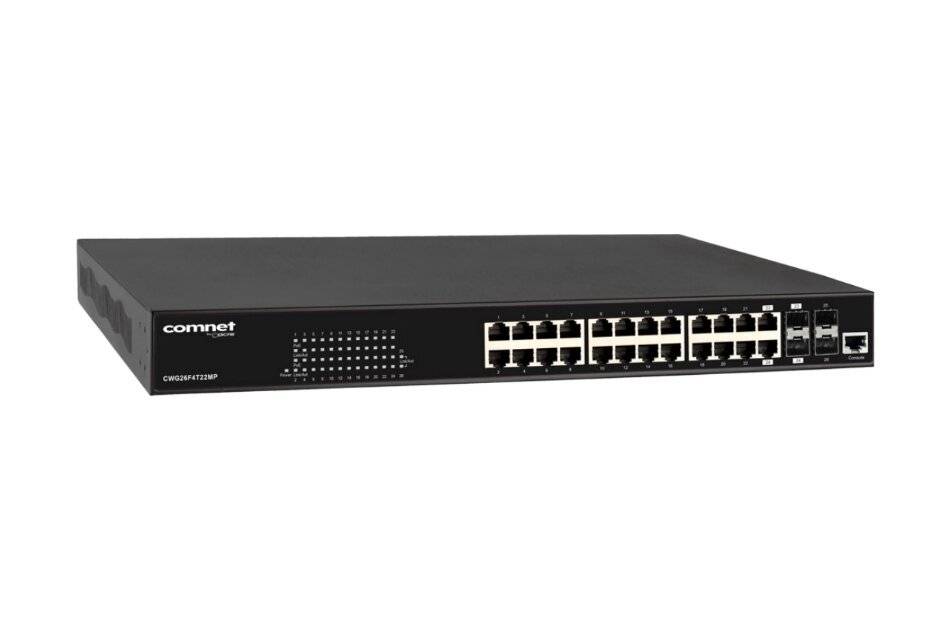 ComNet CWG26F4T22MP, Ethernet Switch, managed, Gigabit, 22x RJ45, 4x SFP, PoE