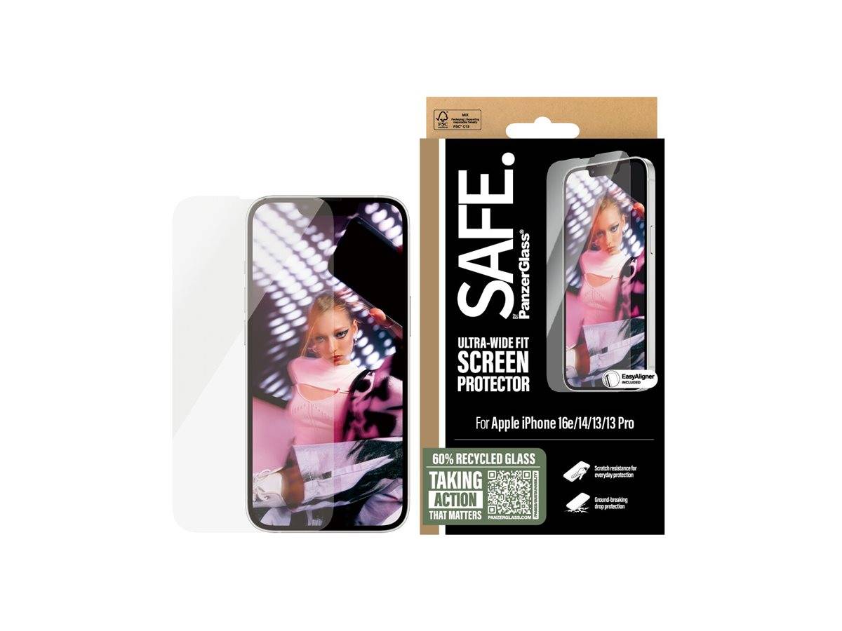 PanzerGlass SAFE. by PanzerGlass - Bildschirmschutz für Handyultraweite Passform