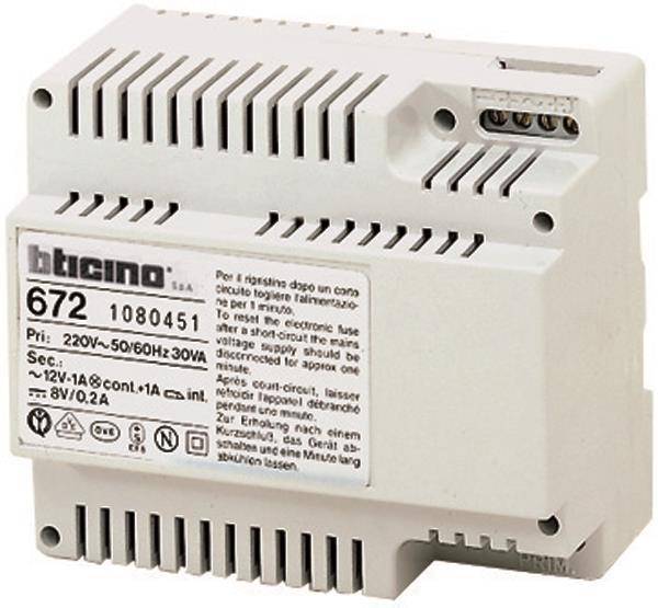 BTicino 672 Netzgerät Mehrdraht f.Altsystem TERRANEO 6TE DIN Install.Baumaterial Türkommunikation