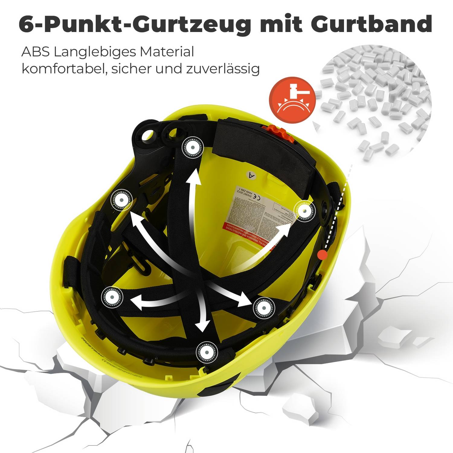 Mustbau Sicherheitshelm, EN397 Schutzhelme mit Schweißband und Visier, 53 bis 63cm Verstellbarer Kopfumfang, strapazierfähiges ABS-Material Für Mä