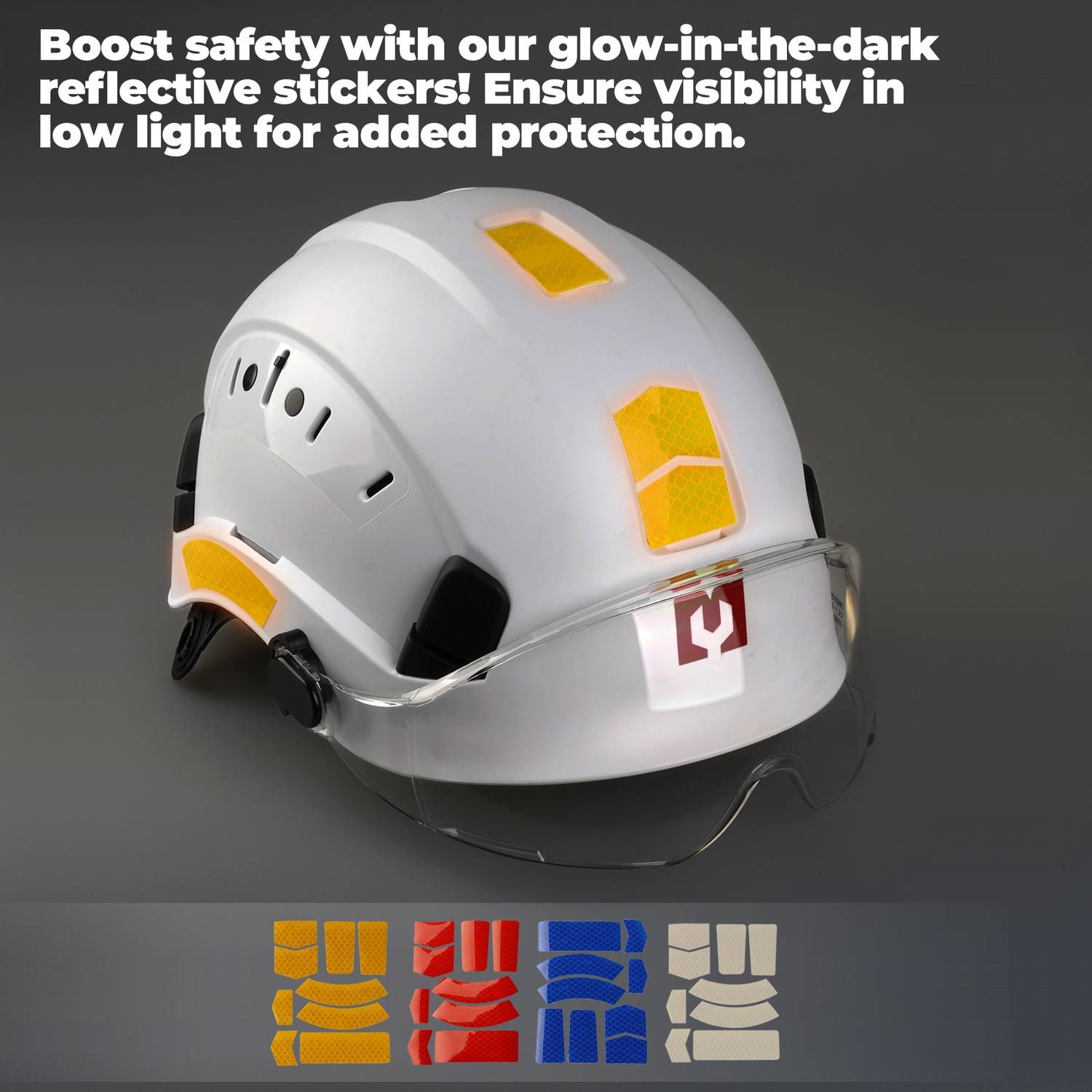 Mustbau Sicherheitshelm, EN397 Schutzhelme mit Schweißband und Visier, 53 bis 63cm Verstellbarer Kopfumfang, strapazierfähiges ABS-Material Für Mä