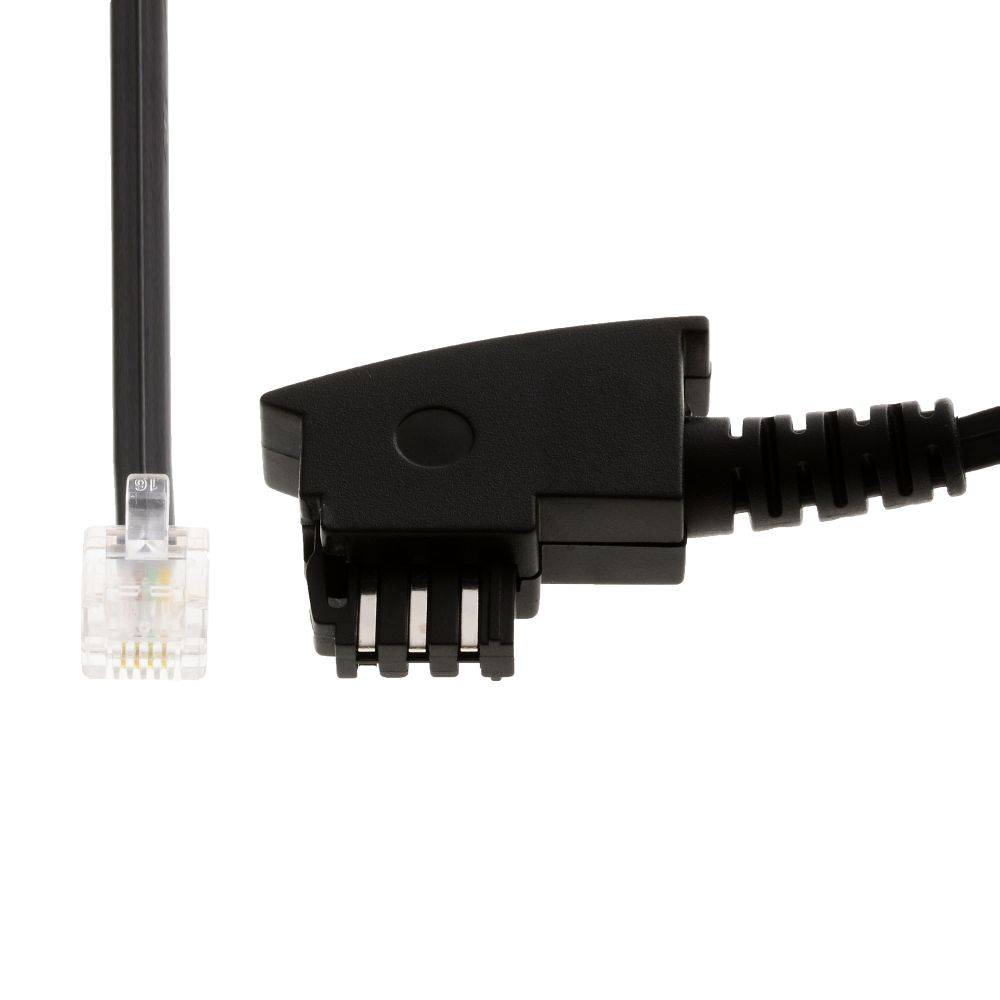 helos Anschlusskabel TAE F/6P4C, 4-adrig, 10 m, schwarz, lose