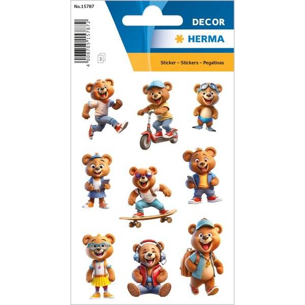Schmucketikett DECOR Coole Teddys