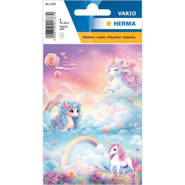 Schuletiketten Happy Unicorns