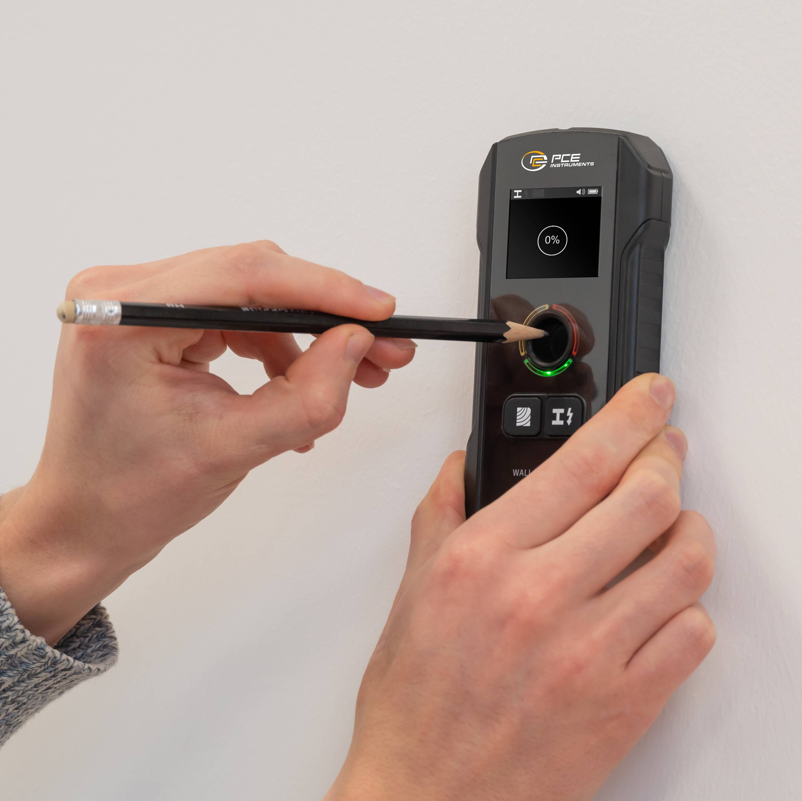 PCE Instruments Kabelsucher mit Markierungsloch PCE-STM 10 |Metall Holzbalken Stromleitungen |Alarm visuell akustisch