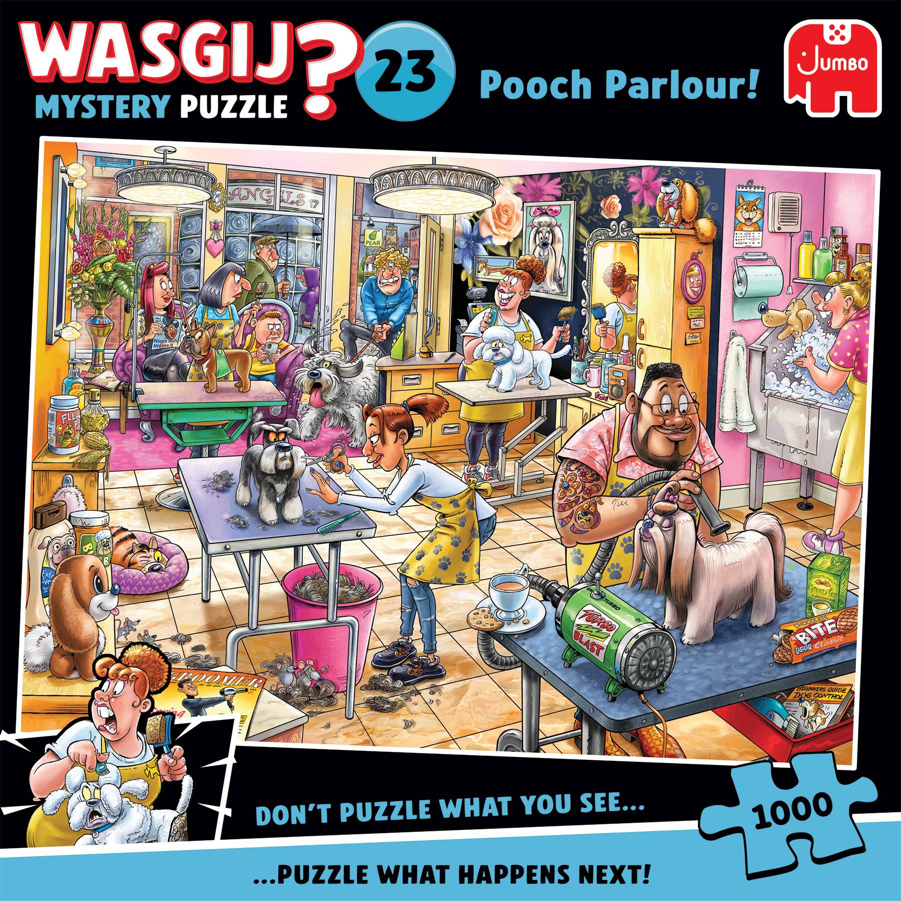 Wasgij Mystery 23, Hundesalon Pfötchen, 1000 Teile Puzzle