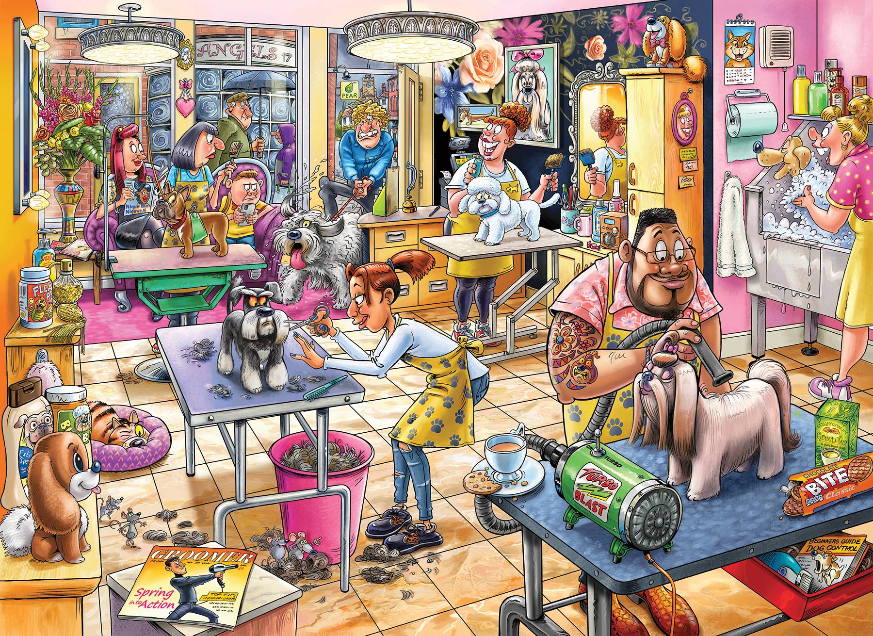 Wasgij Mystery 23, Hundesalon Pfötchen, 1000 Teile Puzzle