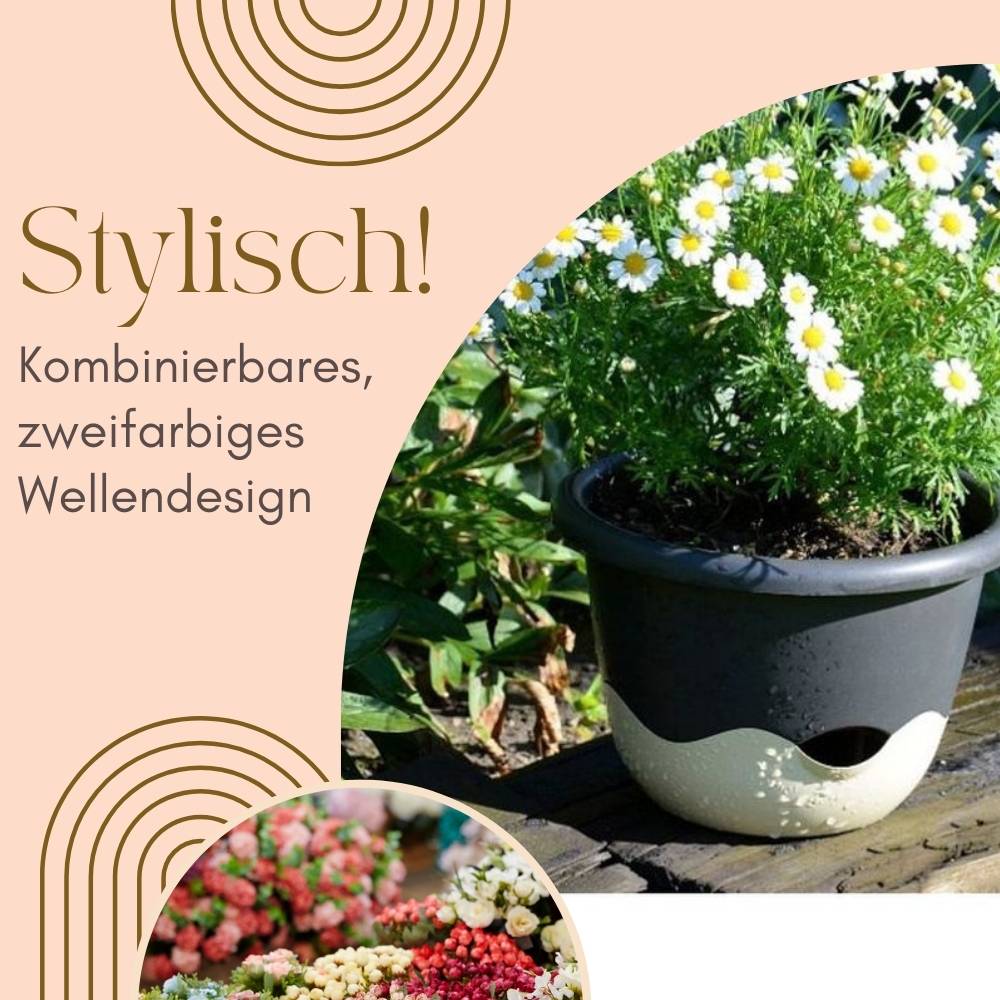 Blumentopf hängend Blumenampel Hängetopf Hängeampel Hängender Blumentopf Hängeblumentopf Outdoor inkl. Kette Wasserspeicher 25 cm anthrazit