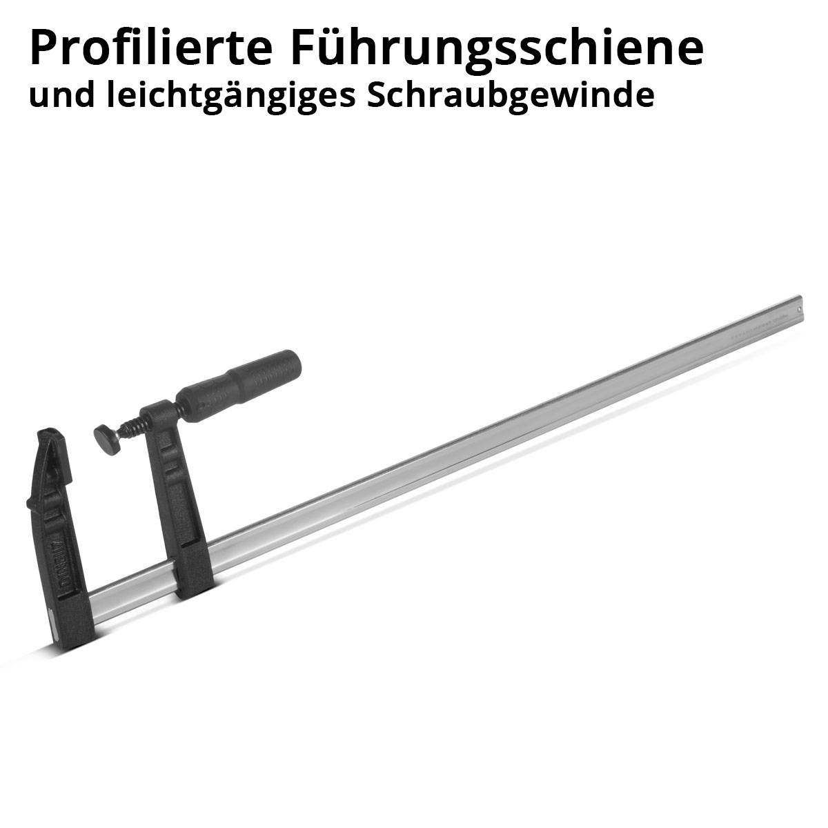 STAHLWERK Schraubzwinge 120x800 mm Klemmzwinge aus Stahl und Kunststoff F-Zwinge