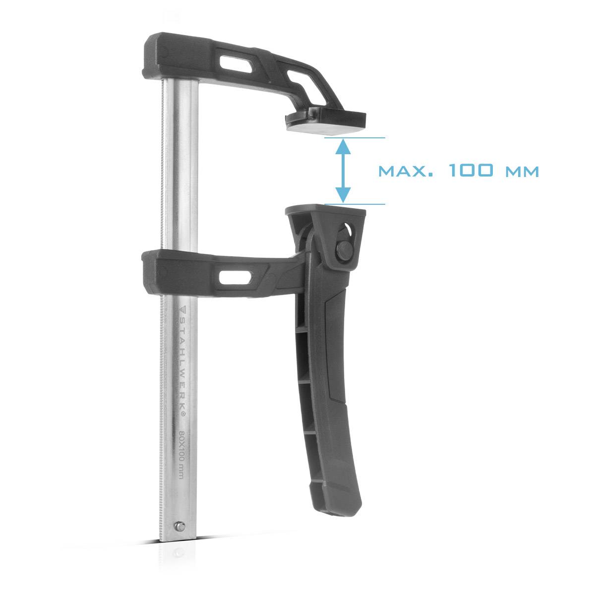 STAHLWERK 3 x Hebelzwinge 80x100 mm Klemmzwinge 100kg Druckkraft Schnellspanner