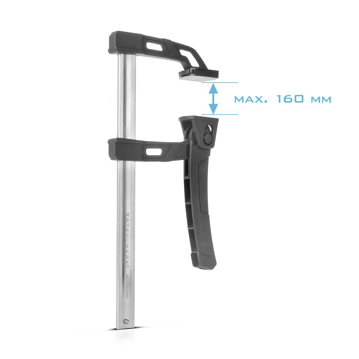 STAHLWERK 3 x Hebelzwinge 80x160 mm Klemmzwinge 100kg Druckkraft Schnellspanner