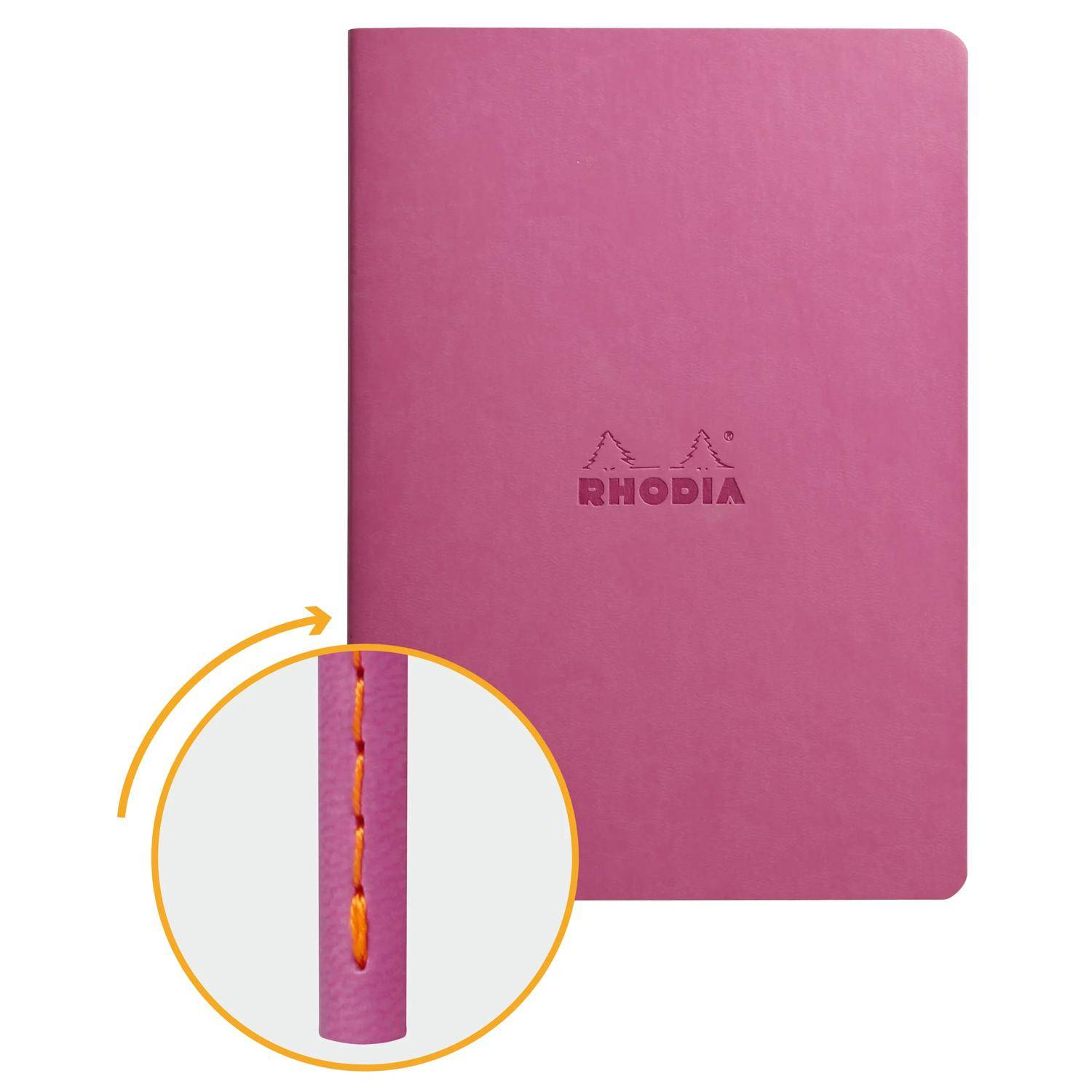 Rhodia Notizheft A5, 32 Bl dots/kariert, Papier 90g elfenbein Flieder 116461C