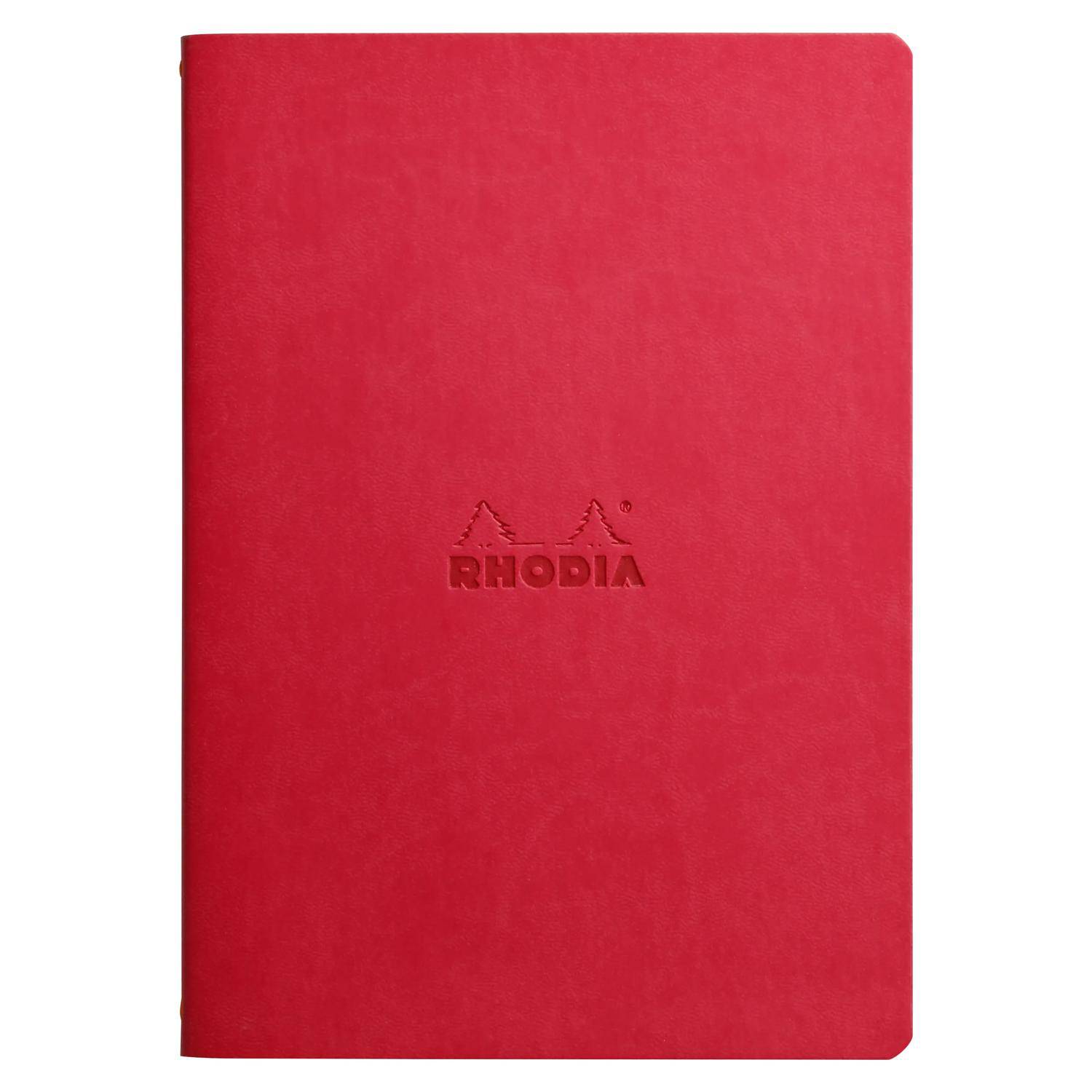Rhodia Notizheft A5, 32 Bl dots/kariert, Papier 90g elfenbein Mohnrot 116463C
