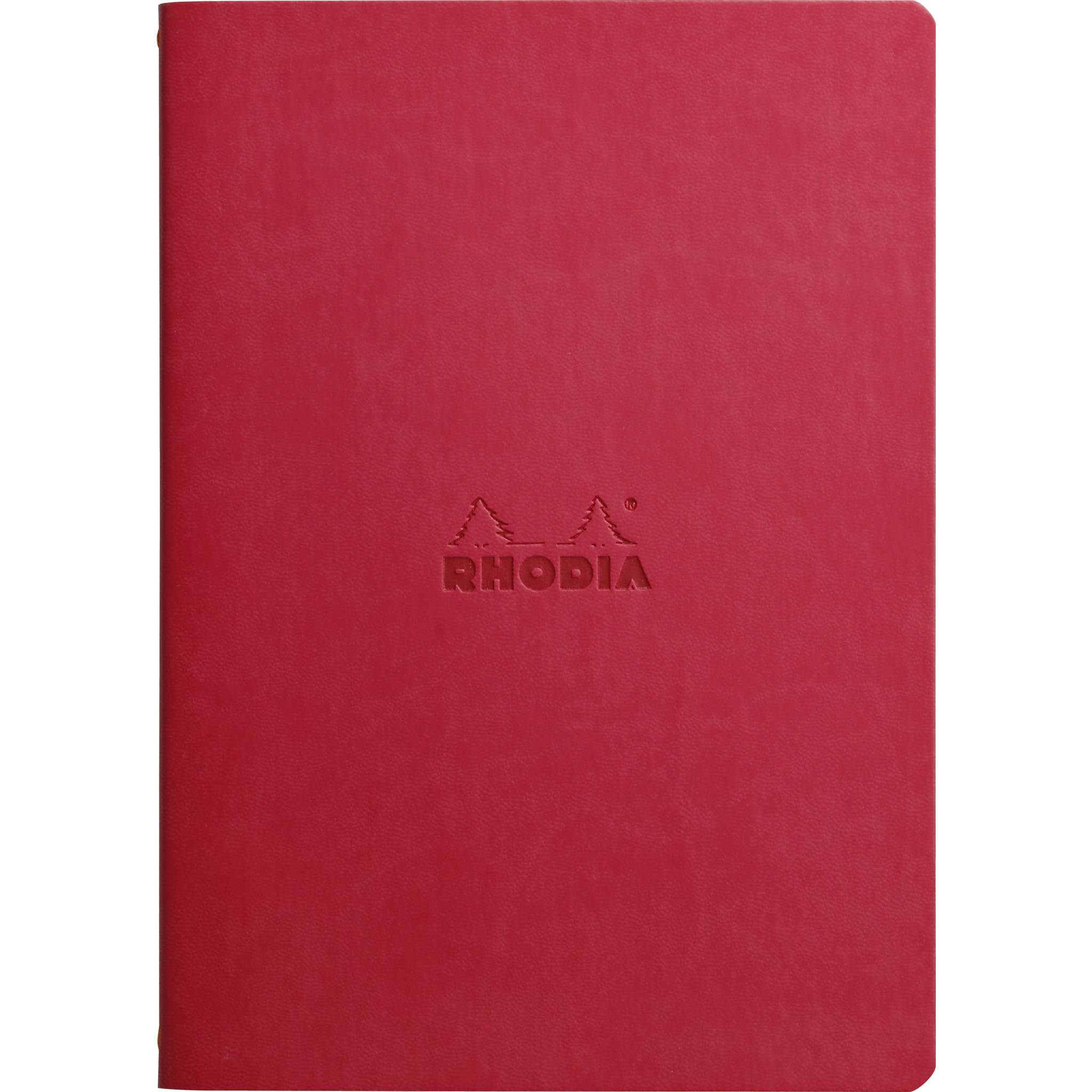 Rhodia Notizheft A5, 32 Bl liniert, Papier 90g elfenbein Mohnrot 116413C