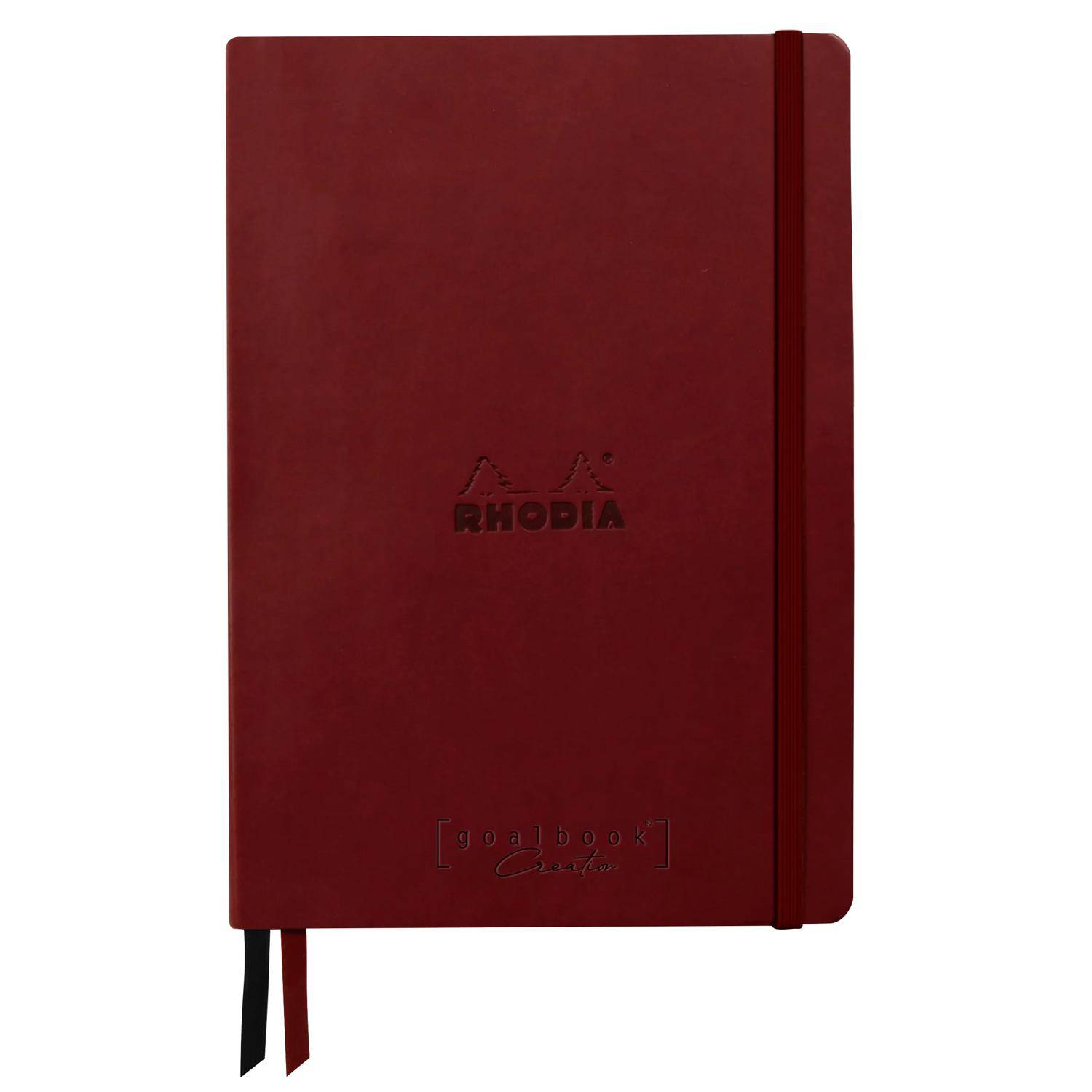 Rhodia Goalbook A5 Umschlag, 80 Bl glattes, kariert/dot 120g, Weinrot 194442C
